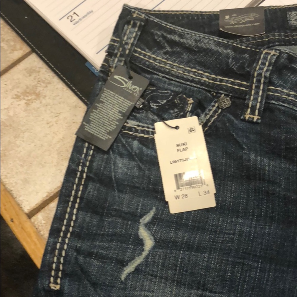 Suki flap silver jeans